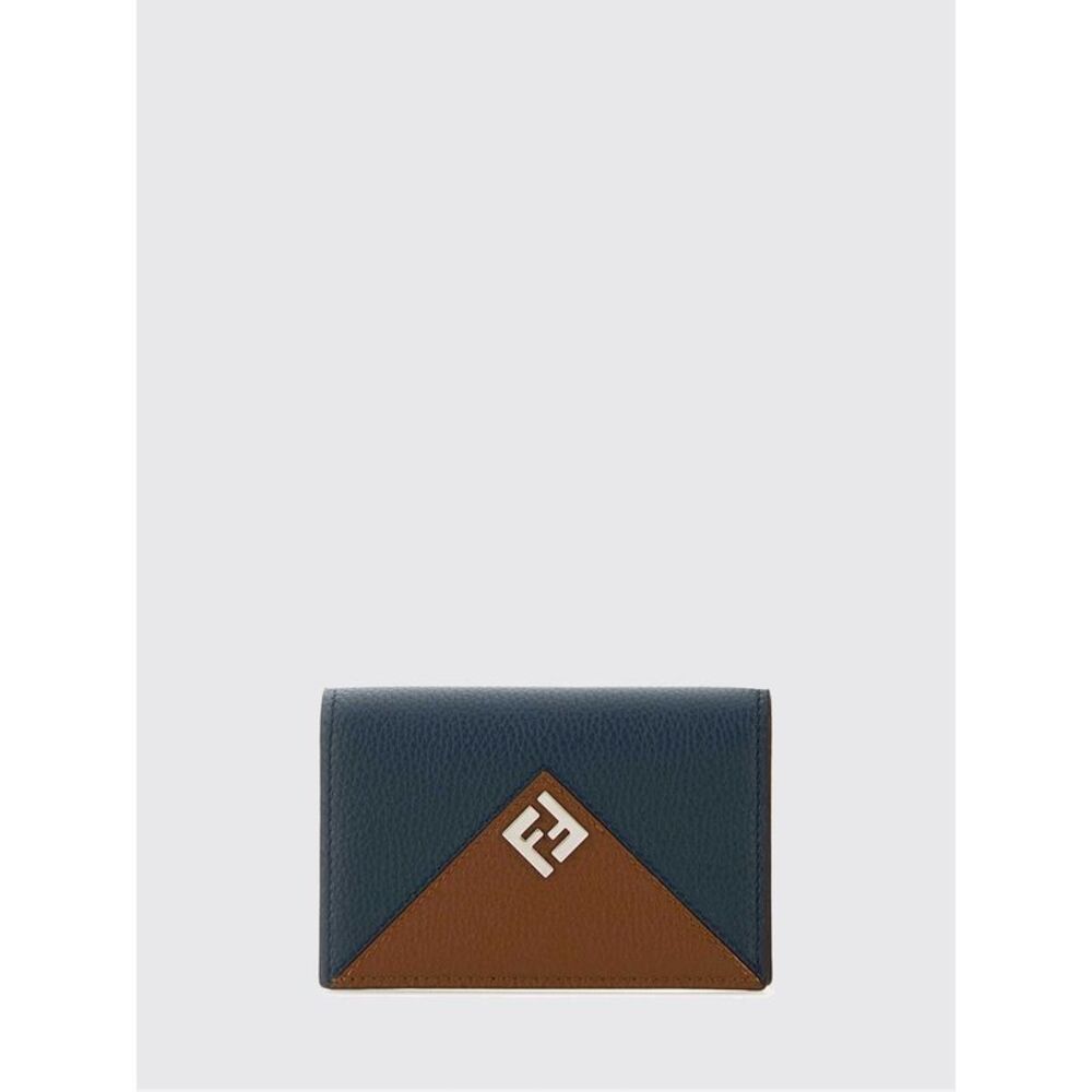 Fendi Men Lui Men's Bifold Ff Monogram Leather Card Holder Fendi